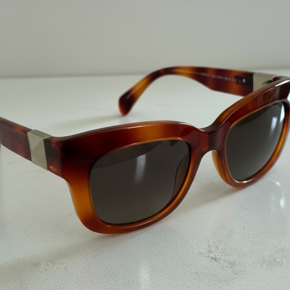 Classic Valentino Tortoiseshell Rockstud Sunglasses